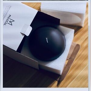 NIB MOZEAL Hand-Poured, 6 Inch Dark Gray 
 Large Round Ball Unscented Candle